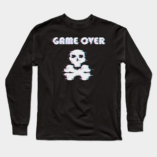 Game Over Glitch Long Sleeve T-Shirt by VileSorcery